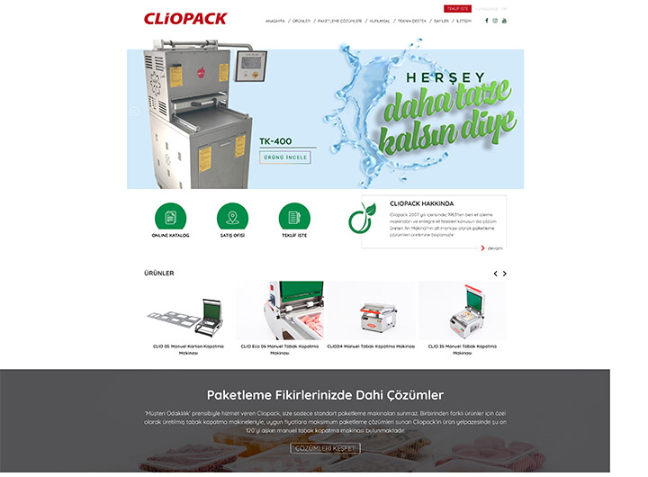 Clio Pack Şirketi Web Tasarım Hizmeti